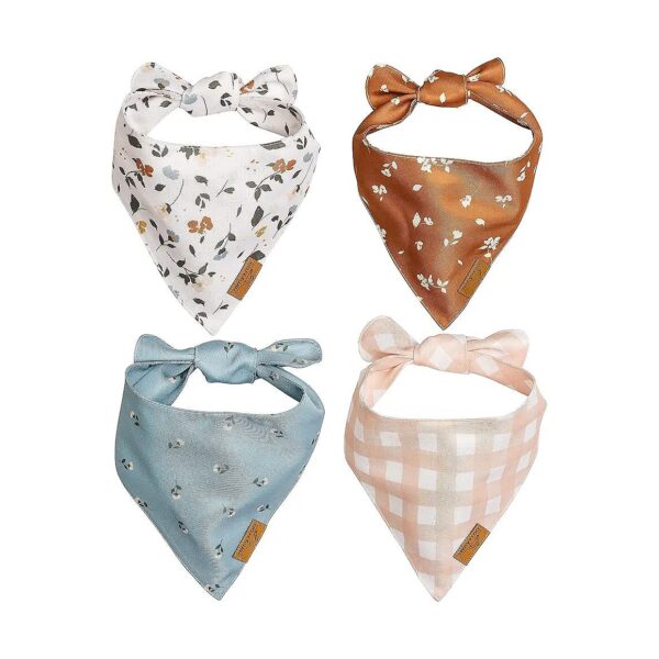 4-Pack Emily Set of Premium Dog Bandanas for Spring and Summer