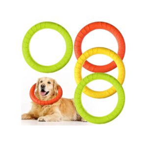 4 Pack Floating Dog Toy Rings for Large Medium Dog Breed Training