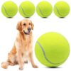 4 Pack Huge Tennis Ball Dog Toy Gift Set with Needle for Large Dogs