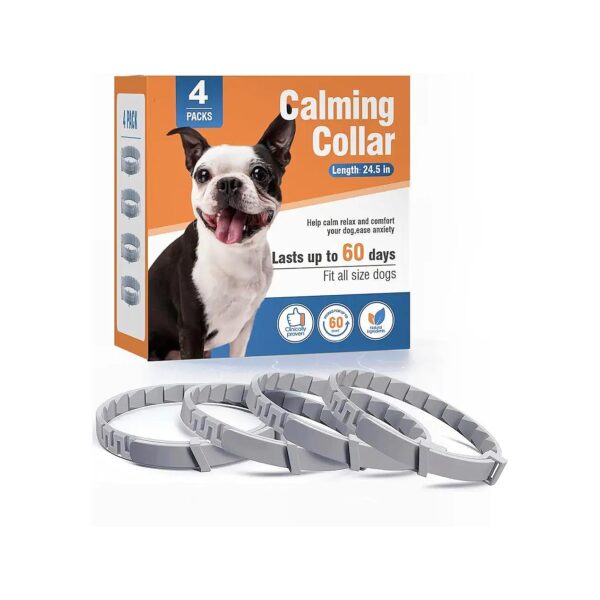 4 Pack Pheromone Collar for Dogs with Adjustable Size and 60-Day Use