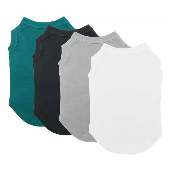 4-Pack Plain Dog Shirts for Large and Extra Large Size Dogs with Soft Fabric