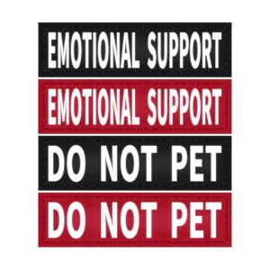 4 Pack Reflective Patches for Dog Harness Vest with Emotional Support