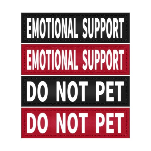 4 Pack Reflective Patches for Dog Harness Vest with Emotional Support