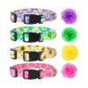 4 Pack Soft Dog Collars with Removable Flowers for Small Female Dogs and Puppies