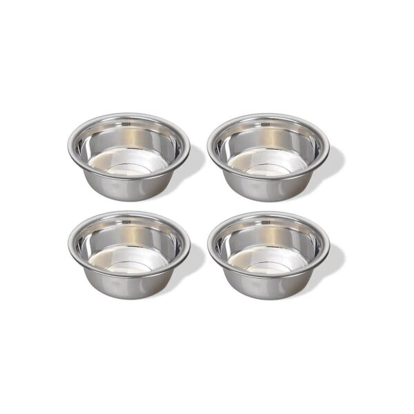 4-Pack Stainless Steel Food and Water Bowls for Puppies, Kittens, and More