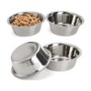 4-Pack Stainless Steel Metal Dog Cat Bowls for Multiple Pets Indoors and Outdoors Use