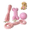 4-Pack Teething Toy Set for 2-8 Months Old Puppies with Bumpy Texture for Teeth Cleaning