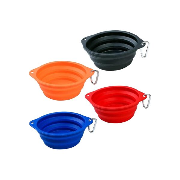 4 Pack of Collapsible Pet Bowls for Dog Walking and Jogging Companions