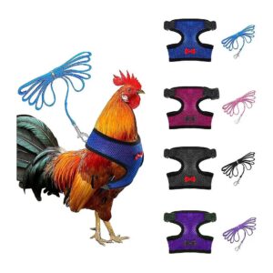 4 Pcs Adjustable Chicken Vest Harness with Nylon Leash for Small Pets