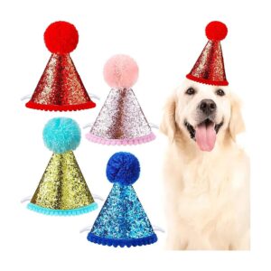 4 Pieces Dog Party Hats Puppy Cat Rabbit Christmas Party Decoration Accessories