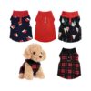 4 Pieces Medium Soft Fleece Dog Sweaters with Leash Ring for Winter Outfits