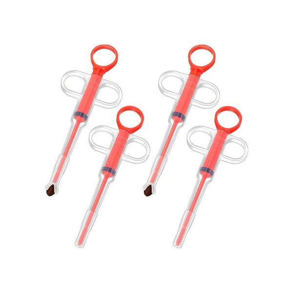 4 Pieces Pet Pill Feeding Syringes with Durable Silicone Hoses