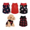 4 Pieces Soft Fleece Dog Sweaters with Leash Ring for Small Puppies and Cats