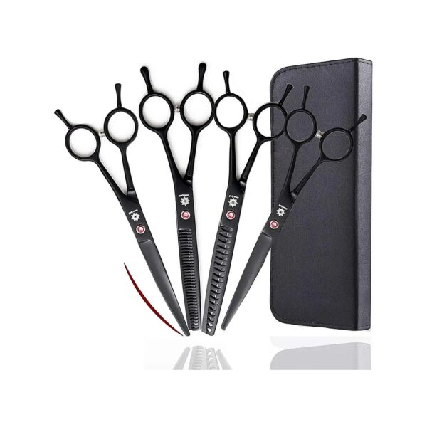 4-Set Pet Grooming Scissors for Cat Dog Grooming Kit with Sharp Blade