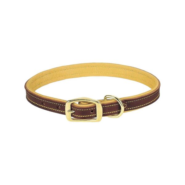 4'' Wide Leather Dog Collar featuring Soft Deerskin Lining and Durable Brass Plating