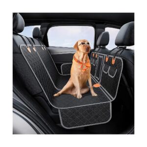 4-in-1 Backseat Dog Cover with Waterproof Hammock and Visual Window for Pet Car Seat