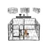 40-High Metal Dog Pen with 8 Panels and Door for Large Indoor or Outdoor Space Black