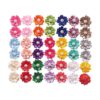 40PCS Cute Dog Hair Bows with White Pearls and Rubber Bands for Pet Grooming