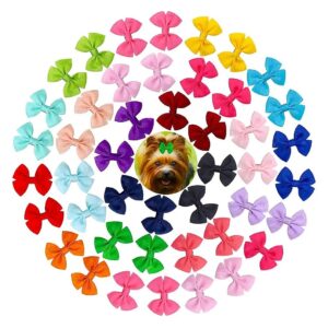 40pcs Solid Colors, Small Medium Pets, Soft Ribbons, Durable Construction