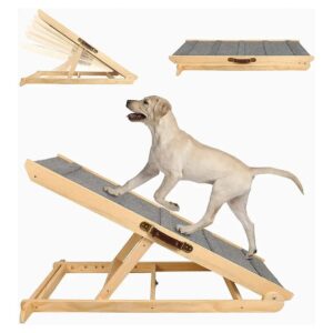 42-Inch Adjustable Pet Ramp with Paw Traction Mat for SUV, Bed, and Couch Access