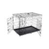 42" Long Double Door Wire Kennel Crate for Dogs ABS Plastic Black Folding Crate