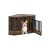 44 Inch Heavy Duty Dog Kennel with Modern Decorative Wooden Crate Design for Indoor Use