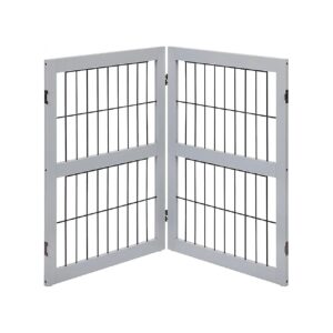 44 Inch Wide Grey Dog Gate Extension Kit with 3600 Hinges for Pet Containment