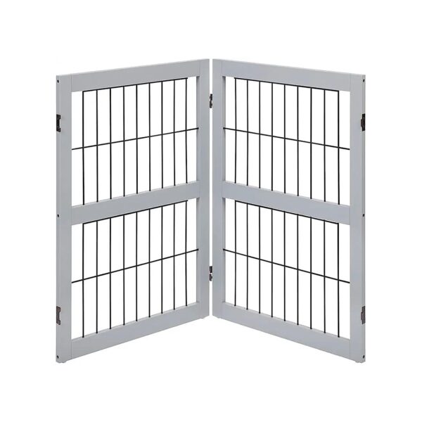 44 Inch Wide Grey Dog Gate Extension Kit with 3600 Hinges for Pet Containment