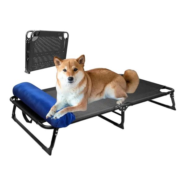 44 x 28 x 8" Large Medium Raised Elevated Outdoor Dog Bed Cot, Chew-Resistance Cooling