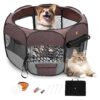 45L Pet Playpen for Large Dogs Cats Kitten with Multiple Waterproof Compartment