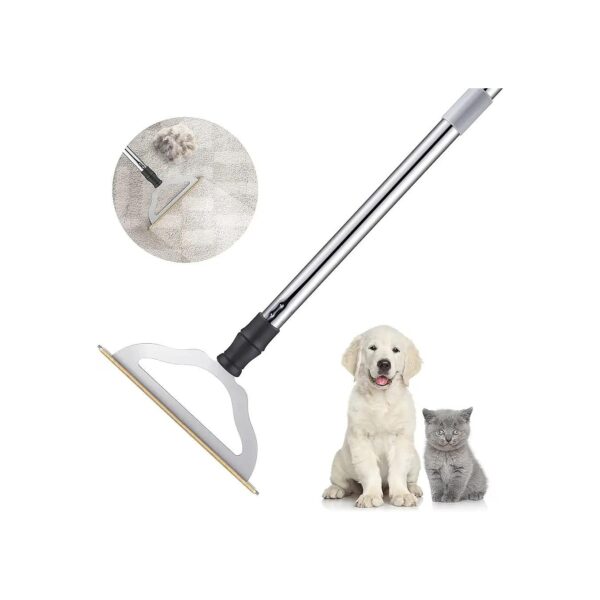 47 Long Handle Carpet Rake Pet Hair Remover with Adjustabl