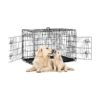 48" Long Pet Crate with Two Large Doors and Side Panel