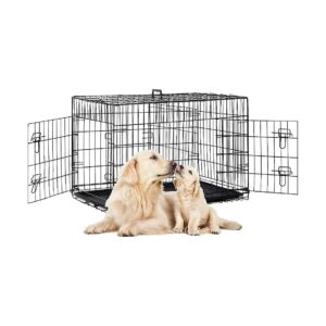 48" Long Pet Crate with Two Large Doors and Side Panel