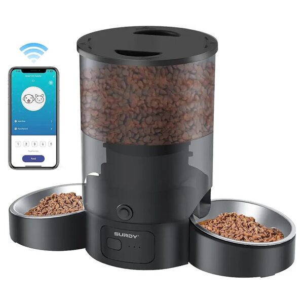 4G WiFi Automatic Cat Feeder for Two Cats with Dual Power Supply and Desiccant Bag