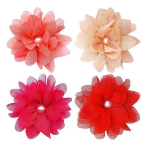 4pcs Dog Flowers Collar Charms Slides Attachment Accessories