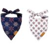 4th of July 2 Pack Adjustable Dog Bandanas