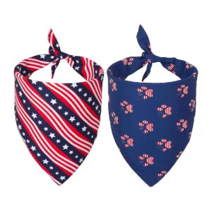 4th of July Dog Accessories American Flag Dog Bandanas Reversible Triangle