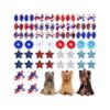 4th of July Memorial Day and Independence Day Dog Grooming Bows with Rubber Bands