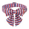 4th of July Patriotic Dog Collar in USA Flag Design with Cotton Material and Metal Buckle