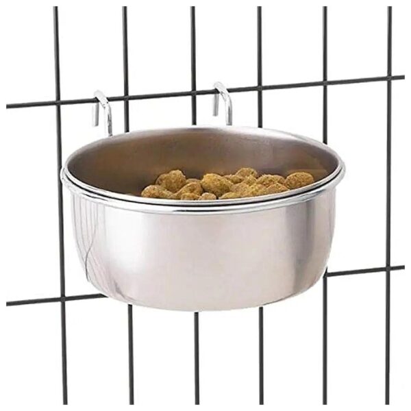 5-2/7 '' x 4-2/7 '' Stainless Steel Pet Food Bowl with Hooks