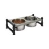 5 Inch Tall Elevated Pet Feeder for Small Dogs and Cats with Dual Bowls