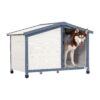 5" L x 7" W x 5" H PVC Roof Outdoor Dog House for Small Medium Large Dogs