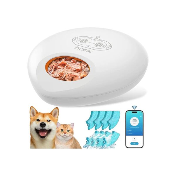 5-Meal Automatic Wet Cat Food Feeder with Slow Dispenser and WiFi APP