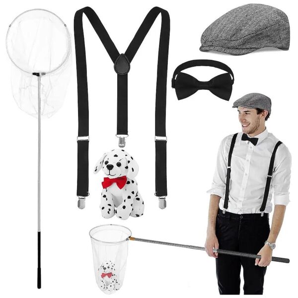 5 Piece Halloween Dog Catcher Costume Kit for Adult Men and Couples