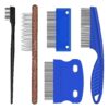 5 Piece Pet Grooming Comb Kit Includes Dog Eye Stain Remover Combs Flea Combs