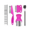 5-Piece Pet Grooming Kit for Flea Comb Tear Stain Removal Comb