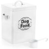 5-Pound Pet Food Storage Container with Metal Scoop and Hangable Design