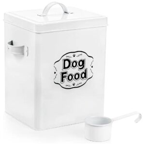 5-Pound Pet Food Storage Container with Metal Scoop and Hangable Design