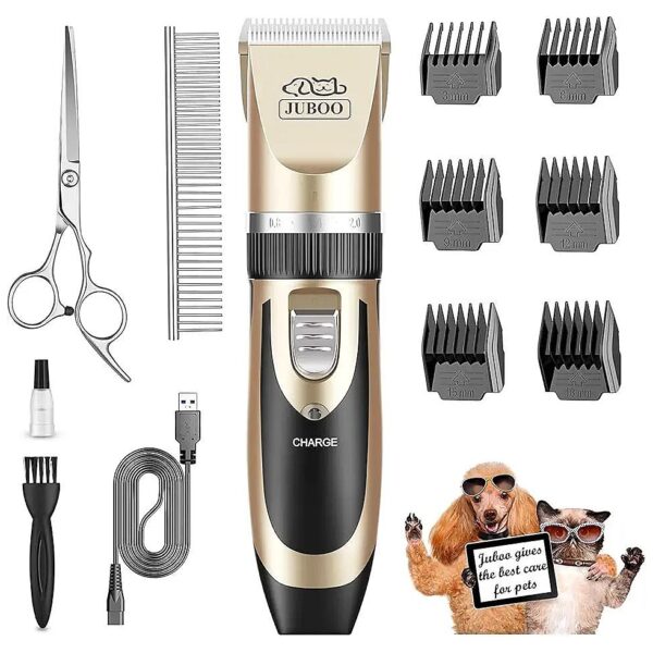 5-Speed Fine-Tuning Pet Hair Trimmer with Adjustable Guard Combs for Precise Haircuts