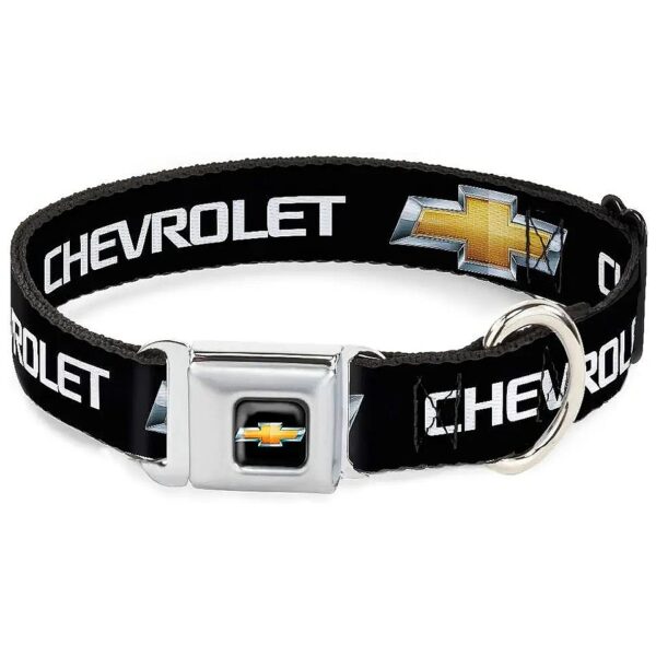 5 Wide Large Patterned Dog Collar Chevy Bowtie BlackGold Logo REPEAT